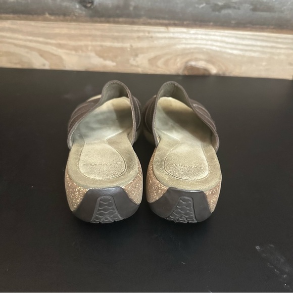 Merrell Sundial Slide Wedge Heel Sandals Fudge Brown Women's 8 Leather Slip-On - Picture 3 of 10